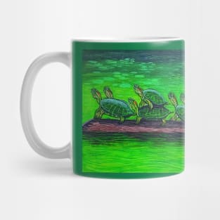 Turtles on a Log Mug